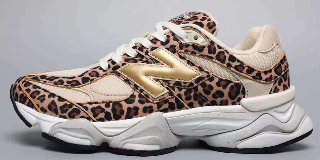 New Balance 9060 Beige Leopard Print