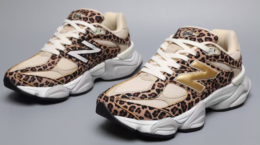 New Balance 9060 Beige Leopard Print